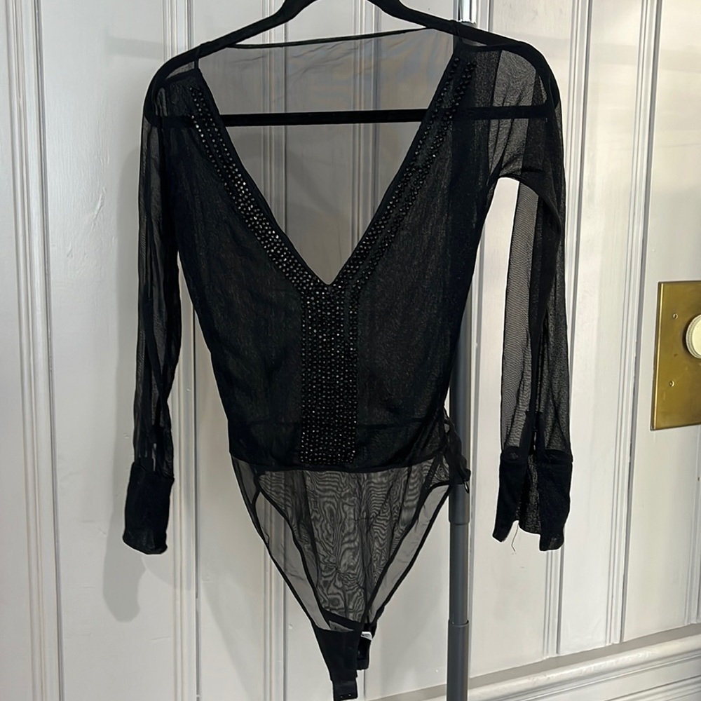 Gianfranco Ferre sheer beaded bodysuit
